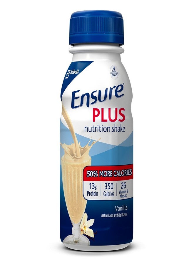 Abbott Ensure Plus Therapeutic Nutrition Vanilla Flavor Liquid, 27 Vitamins, 8 oz – 6 Pack - Image 1