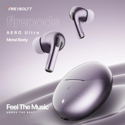 Fire-Boltt Aero TWS Earbuds Custom EQ, Wireless Bluetooth 5.4, Music & App Support, 50H Playtime, Fast Charging Case, 50ms Low Latency for Gaming, Touch Controls, IPX4 Waterproof, Clear Calls - Lilac - Image 2