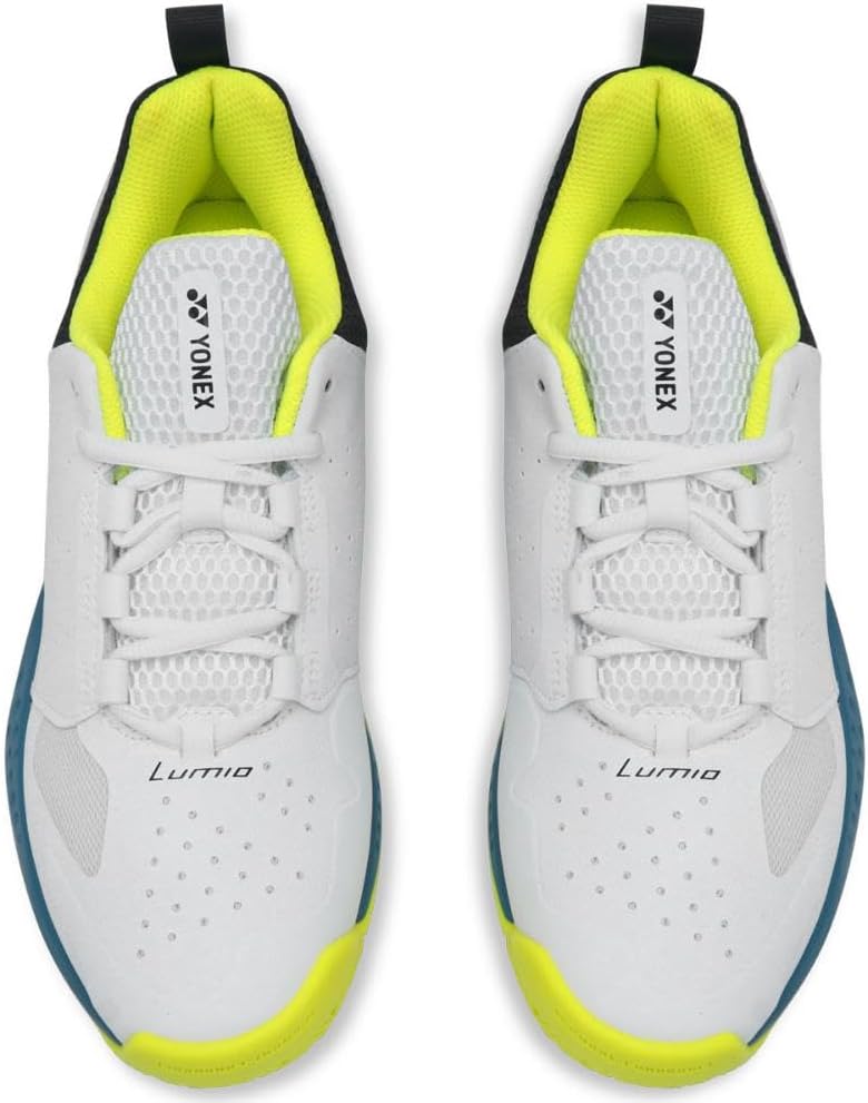 YONEX Men's Lumio 4 Tennis Shoes - White/Ocean Blue - Image 3