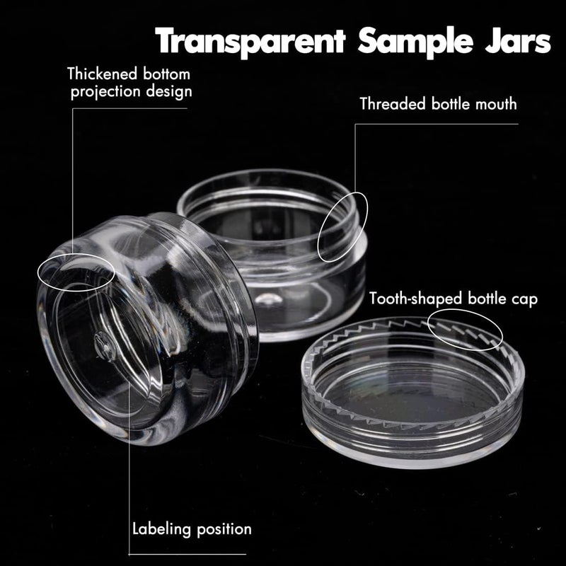 5G sub-packing box set with lid (100 5ml transparent cans), including empty lip balm box, label and mini scraper, which can be sub-packed with glitter, lotion, cream, small beads and other portable beauty storage containers - Image 3