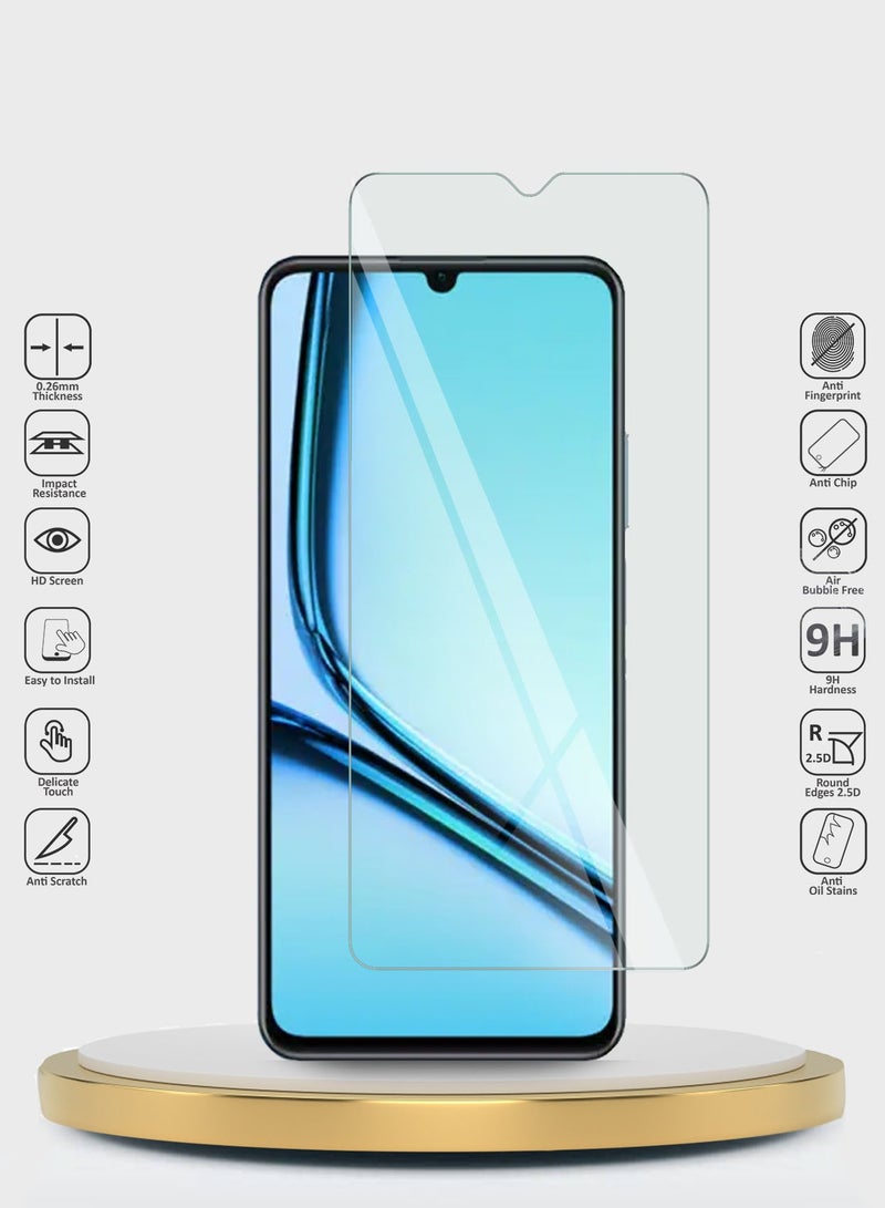 Wtech Realme Note 50 4G 2024 Premium Series Curved Edges 9H 2.5D Tempered Glass Screen Protector (MSG9CN) - Clear - Image 2