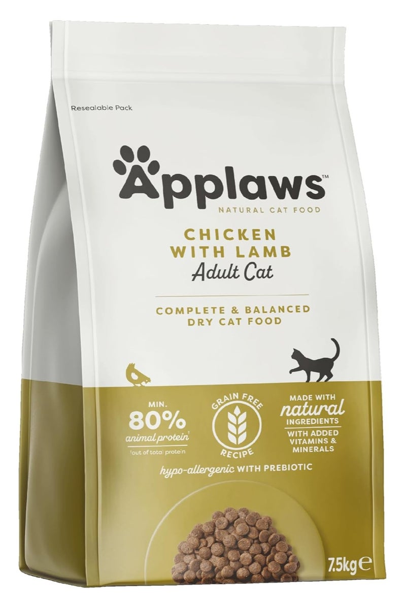 Applaws Cat Adult Dry Food, Chicken With lamb 7.5KG - Image 1