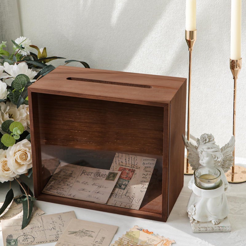 OurWarm Wooden Card Box for Reception, Money Gift Card Box, Card Storage Box for Wedding Decorations and Party Gifts - Image 1