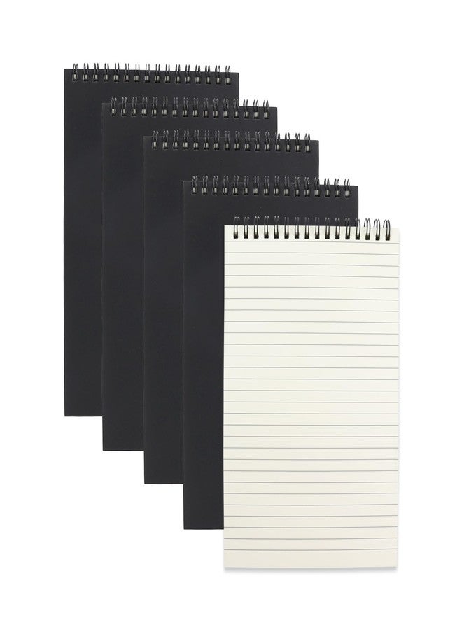 Aacehlh 4 Pcs Top Bound Spiral Notebook,8.3 inch x 5.8 inch,60 Sheet,7mm College Ruled Paper,A5 Spiral Note Pads Memo Lined Notebook Journal for School and Office Supplies (Black) - Image 1