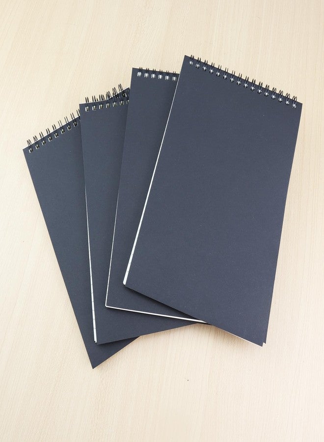 Aacehlh 4 Pcs Top Bound Spiral Notebook,8.3 inch x 5.8 inch,60 Sheet,7mm College Ruled Paper,A5 Spiral Note Pads Memo Lined Notebook Journal for School and Office Supplies (Black) - Image 4