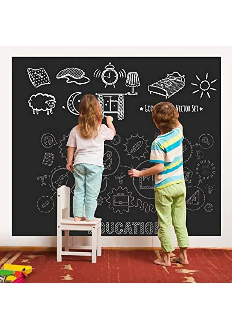 Black Adhesive Board, Chalkboard Sticker Sheet, Adhesive Paper, Environmental Protection 45 x 200 cm - Image 2