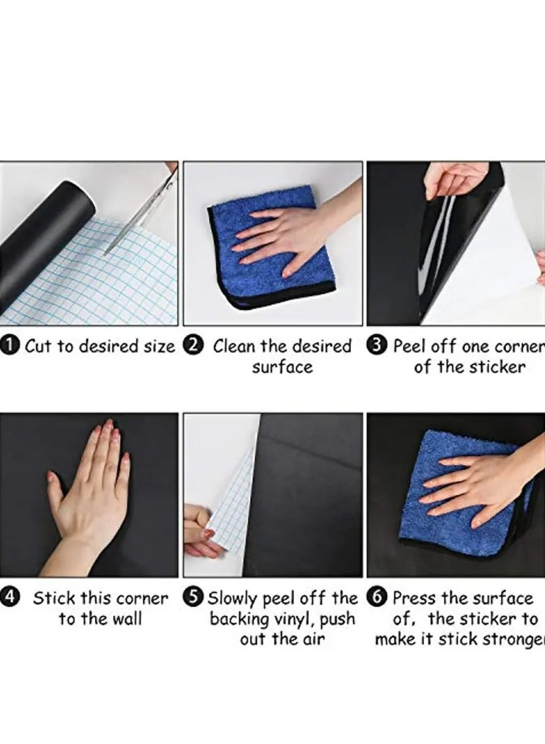 Black Adhesive Board, Chalkboard Sticker Sheet, Adhesive Paper, Environmental Protection 45 x 200 cm - Image 3