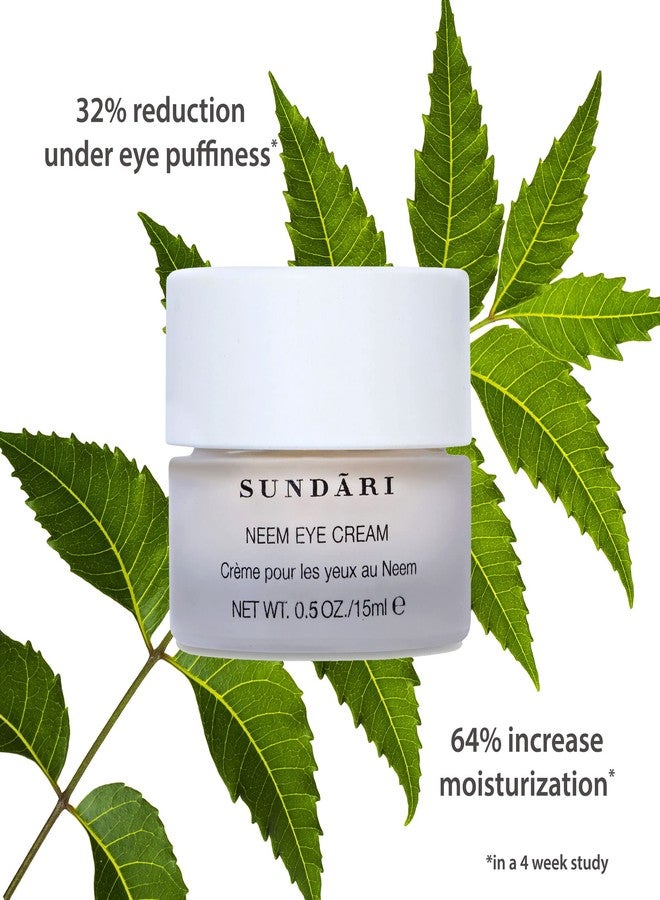 SUNDARI Neem Eye Cream, 0.5 Fl Oz, Lightweight Under Eye Cream, Reduces Puffiness, Dark Circles & Firms Delicate Skin, Nourishing and Soothing - Image 2