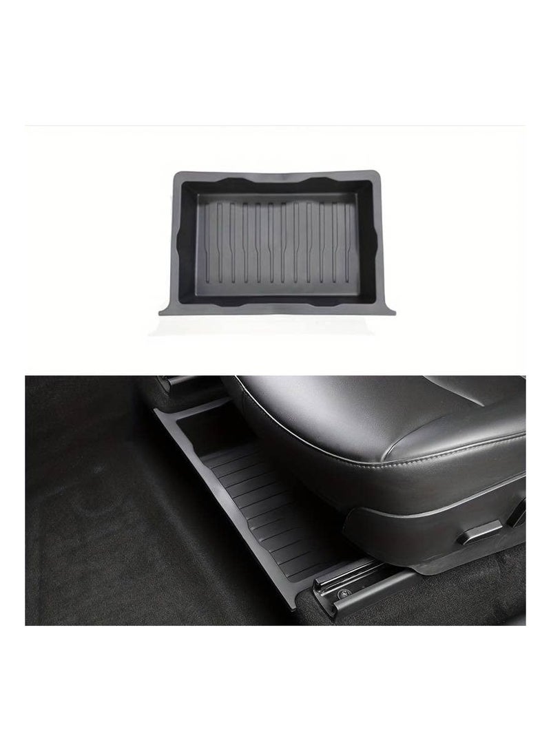 SOLARAE Under Seat Storage Box Organizer Fit for Tesla Model Y 2020 2021 2022 2023, Tesla Under Seat Drawer Silicone Hidden Tray Fit for Tesla Model Y Accessories Interior Decoration(1 Pack) - Image 1