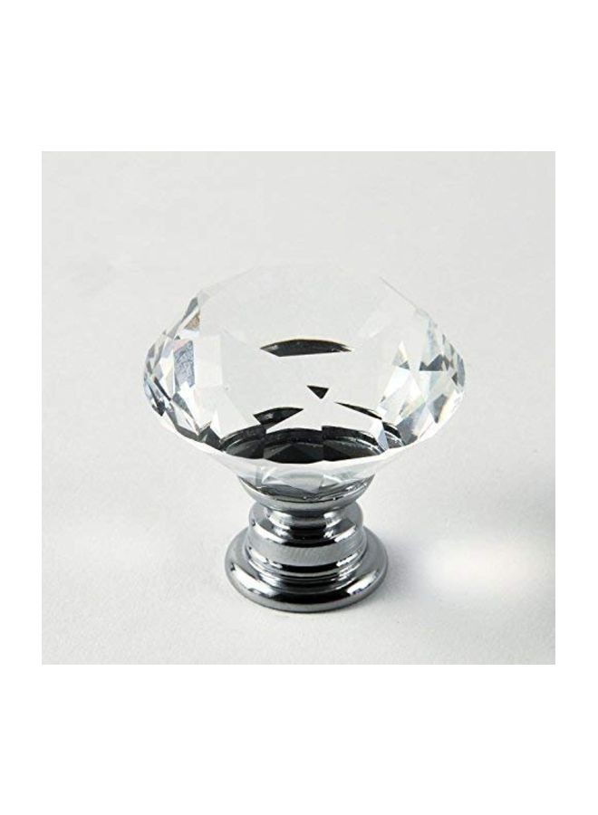 12-Piece Diamond Shape Crystal Glass Knobs Silver 1.1inch - Image 4