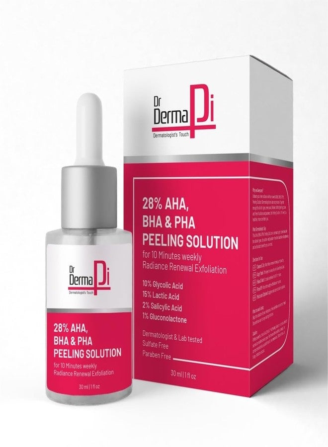 DrDermapi محلول تقشير دكتور ديرمابي 28% Aha+Bha+Pha، علاج للوجه لمدة 10 دقائق، سيروم مقشر، يقلل من الشوائب والبقع الداكنة (30 مل) - Image 1