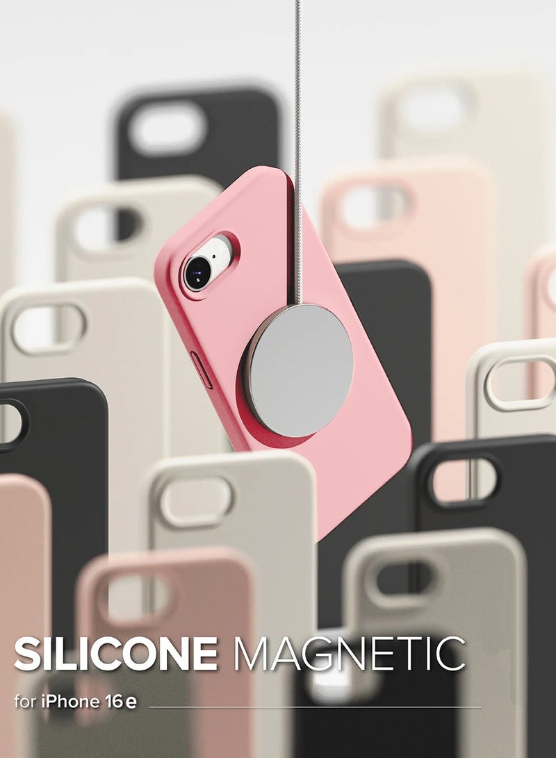 Wtech Apple iPhone 16e 5G 2025 Premium Soft Liquid Silicone Case Cover (MCRPSN) - Hot Pink - Image 3