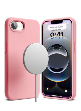 Apple iPhone 17e 5G 2026 Premium Soft Liquid Silicone Case Cover (MCRPSN) - Hot Pink - view 2