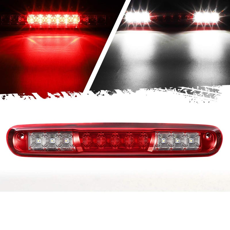 Partsam High Mount Stop Light Led Third 3rd Brake Light Replacement for Silverado and Sierra 1500 2500 HD 3500 HD 2007 to 2013 Rear Cab Roof Center Mount Stop Brake Tail Light Cargo Lamp Red Lens