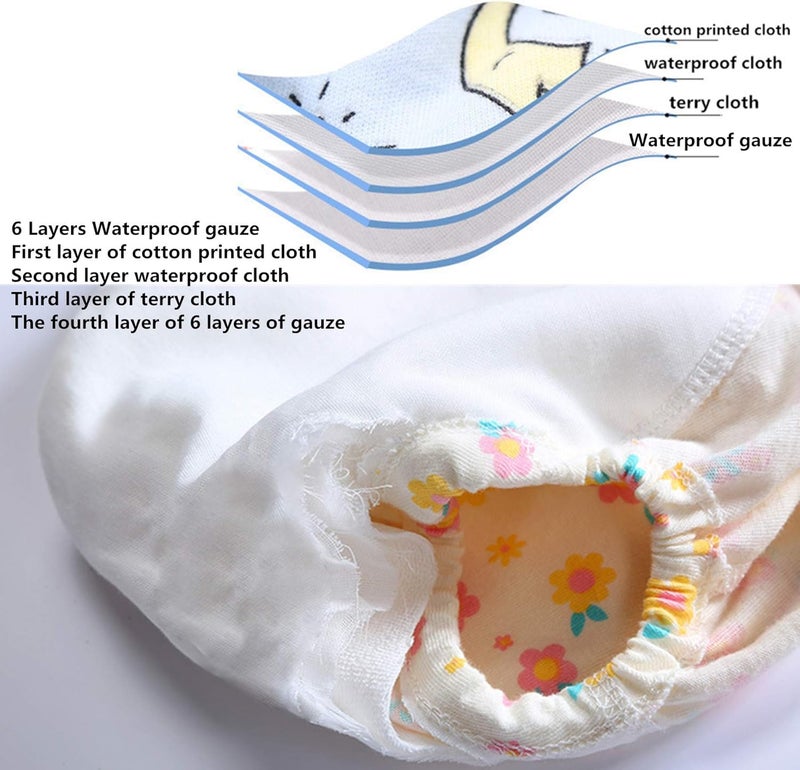Tiger007 4 Pack Baby Toddler Potty Training Pants Layered Cotton Training Underwear for Toddlers Girls Boys 3T E - Image 3