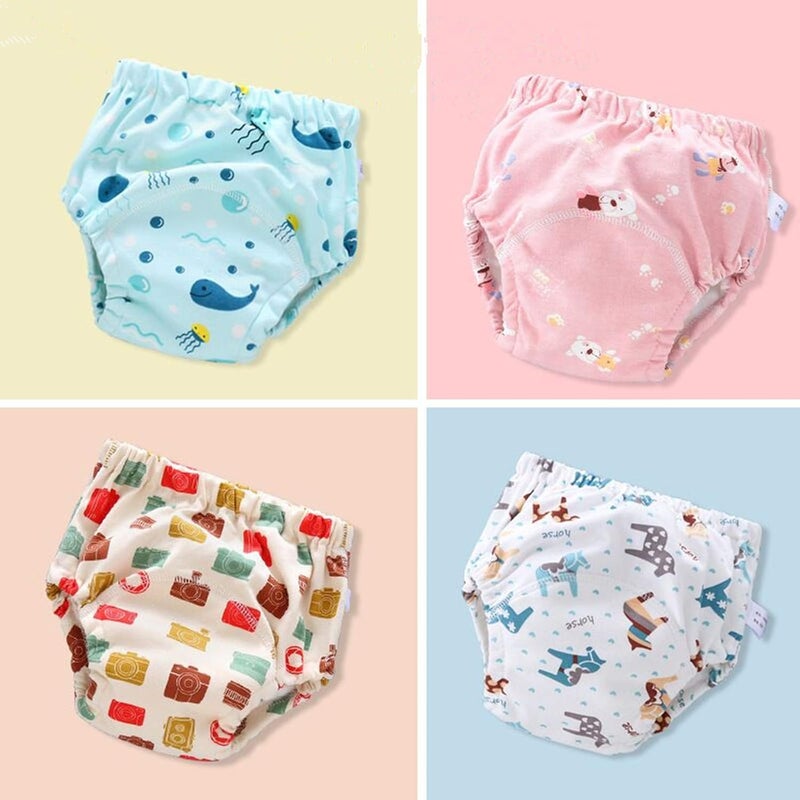Tiger007 4 Pack Baby Toddler Potty Training Pants Layered Cotton Training Underwear for Toddlers Girls Boys 3T E - Image 2
