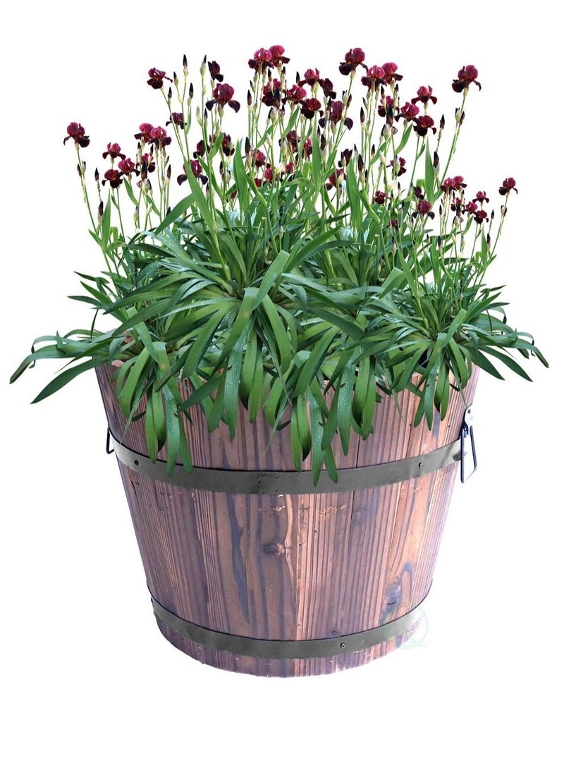 HOME TASTE TOMSUN Vintage Wooden Flower Pots With Handle Decorative Cactus Pottery Planter Box for Desktop Decor Home and Office  - Image 4