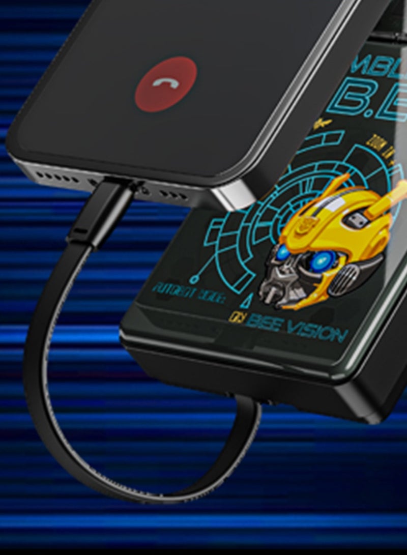 Transformers TF-D10 Power Bank 10000mAh with USB-A, Type-C, and Lightning Output – 22.5W Fast Charging, Multi-Port Simultaneous Charging, Portable Power for Smartphones, Tablets & More - Black - Image 4