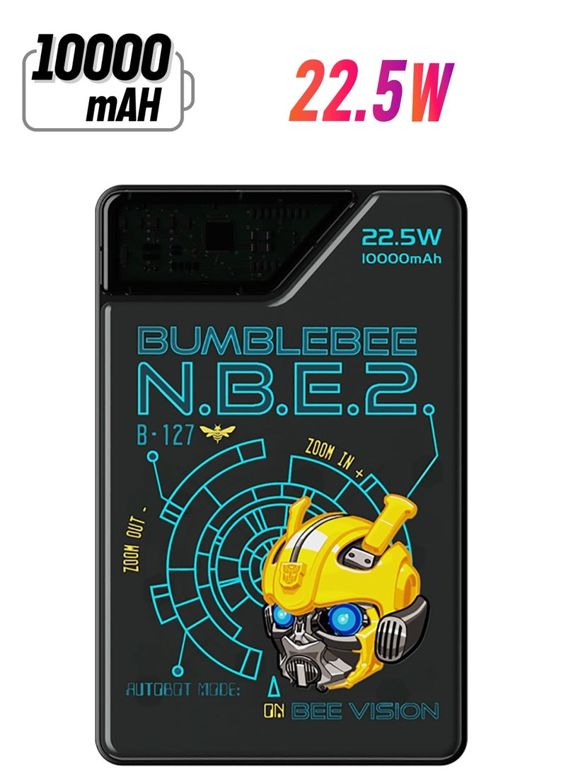 Transformers TF-D10 Power Bank 10000mAh with USB-A, Type-C, and Lightning Output – 22.5W Fast Charging, Multi-Port Simultaneous Charging, Portable Power for Smartphones, Tablets & More - Black - Image 1