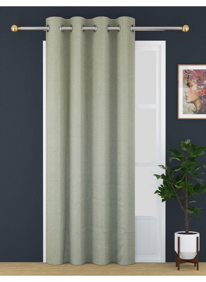 FRESH FROM LOOM Jute Curtains for Door 8 Feet Long | Medium Window Curtain | Yarn Weaved Parda | Modern Parde for Living Room Bedroom | Ring Curtains (Pista Green, 1Pc Only) - Image 1