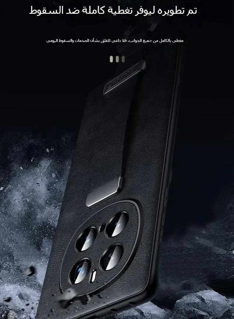 general Case Compatible with Honor Magic 7 Pro 5G Case Retractable Wristband Handheld Leather Case Shockproof Protective Bracket Cover for Honor Magic7 Pro - Image 2