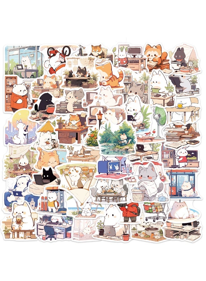 NIBEMINENT 50 Pcs A Day For The Little Animals Deco Kit Waterproof Stickers, High Definition Printing Bright Colors, Suitable for Laptop Skateboard Luggage Water Bottle Guitar DIY - Image 2