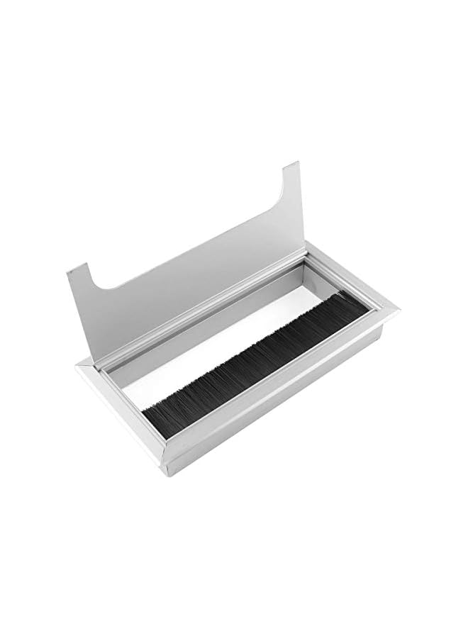 promass 2Pcs Desk Cable Grommet 160x80mm, Metal Cable Hole Cover Table Grommet, Computer Cable Outlet Desk Caps Aluminum Surface Port Hole Covers Wire Organizers for Desk and Office - Image 2