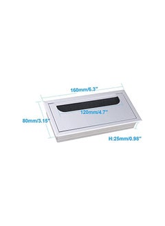 PROMASS promass 2Pcs Desk Cable Grommet 160x80mm, Metal Cable Hole Cover Table Grommet, Computer Cable Outlet Desk Caps Aluminum Surface Port Hole Covers Wire Organizers for Desk and Office  - Image 4