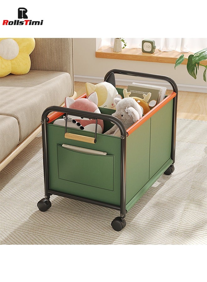 RollsTimi  Toy Box Storage Chest with Wheels,Removable Sturdy Kids Toys Boxes Organizer Bins Baskets Container with Handles,Green - Image 1