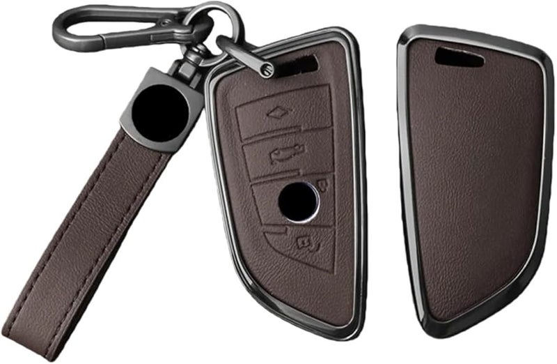 Brown Chain Car Key Case Cover Compatible For BMW F20 G20 G30 X1 X3 X4 X5 G05 X6 X7 G11 F15 F16 G01 G02 F48 - Image 1