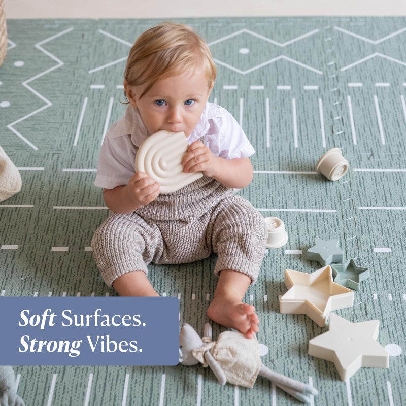 Toddlekind Playmat - Premium Foam Playmat, 4 x 6 feet, 6 Tile Extra Thick Foam Floor Puzzle Mat for Babies/Toddlers Stylish, Non-Toxic, Odorless. Perfect for Tummy Time, Crawling, and Play. Ideal for Nursery and Playroom. 0m+ - Image 3