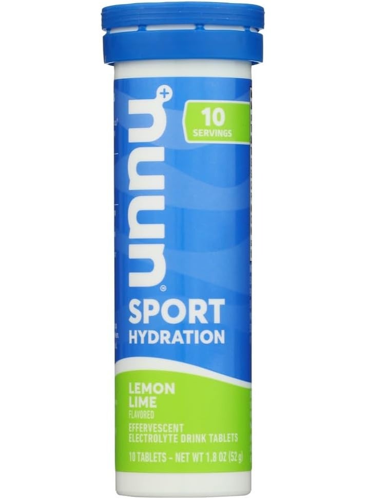 Nuun Sport Hydration Effervescent Electrolyte Drink Lemon Lime 10 Tablets