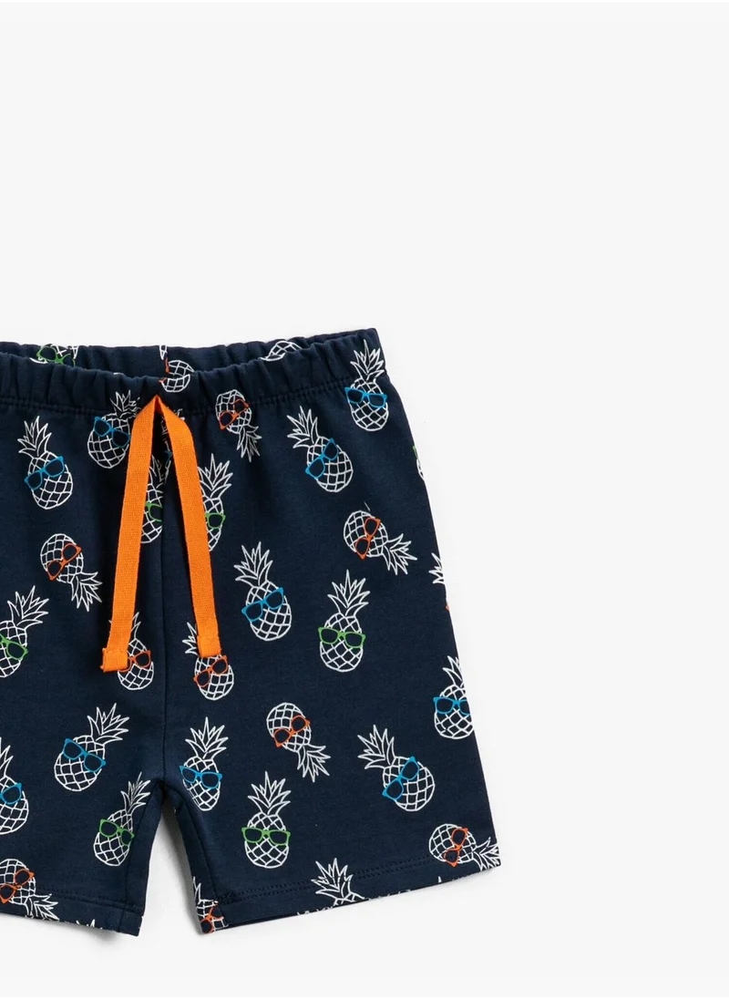 كوتون Printed Short Drawstring Cotton