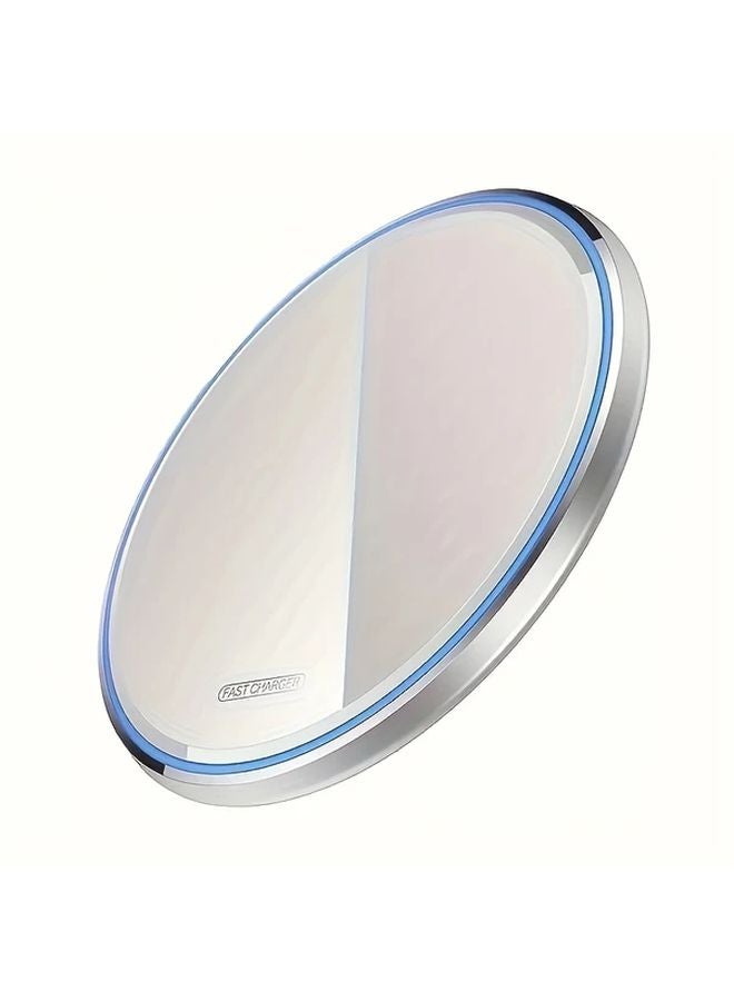 White 15W Fast Wireless Charger USB Type C Compatible with iPhone Galaxy Note Series - Image 1