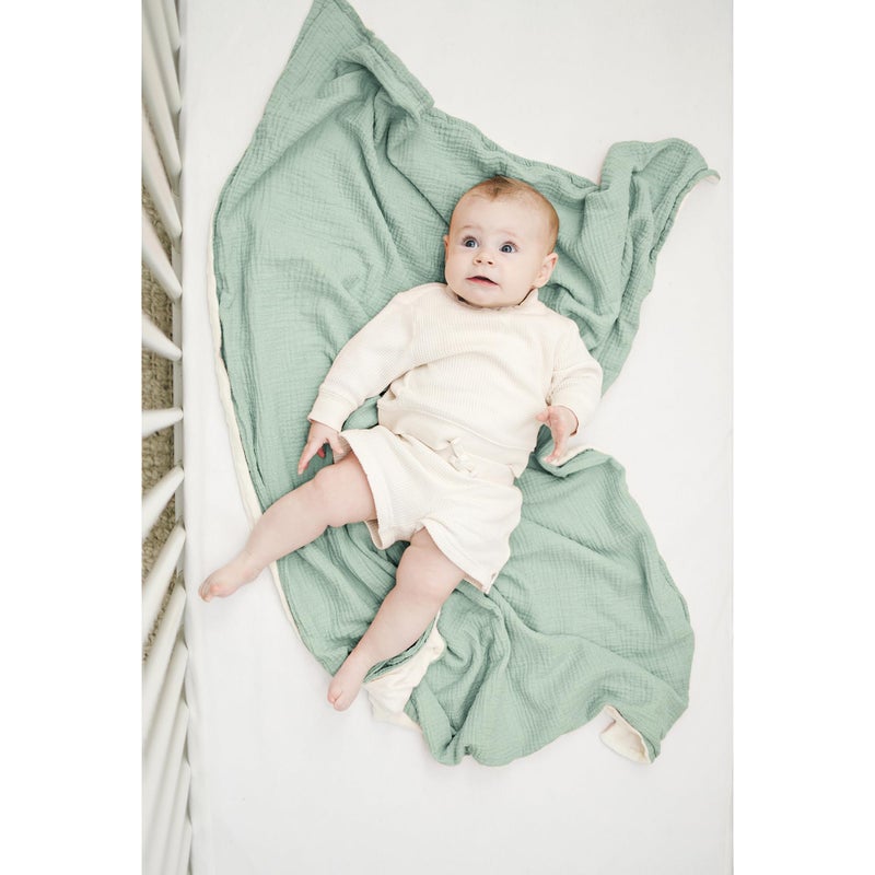 Konssy Baby Blankets for Unisex Boys Girls, Super Soft Nursery Minky Blankets with Muslin Cotton Front and Dotted Fleece Backing, Printed Bed Throws Newborn - Image 4