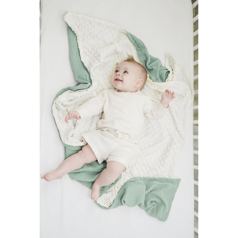 Konssy Baby Blankets for Unisex Boys Girls, Super Soft Nursery Minky Blankets with Muslin Cotton Front and Dotted Fleece Backing, Printed Bed Throws Newborn - Image 2