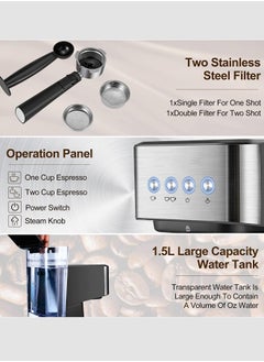 M MIAOYAN New coffee machine Italian semi-automatic espresso high pressure extraction milk foam coffee machine  - Image 4