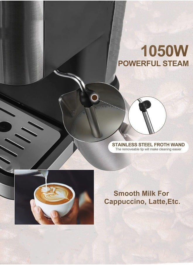 M MIAOYAN New coffee machine Italian semi-automatic espresso high pressure extraction milk foam coffee machine  - Image 2
