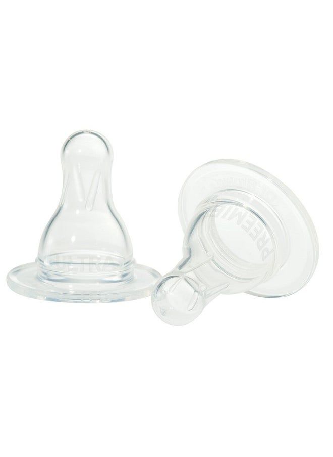 Dr. Brown's - Dr. Brown's Ultra-Preemie Narrow Baby Bottle Nipple, Specialty Extra Slow Flow Rate, 100% Silicone Bottle Nipple, BPA Free, 0m+, 6 Pack - Image 1