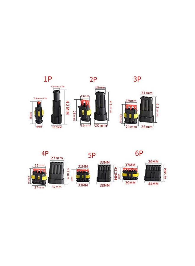 promass 352Pcs Waterproof Wire Connector Automotive Waterproof HID Saled Connect Terminal Blocks Set - Image 2