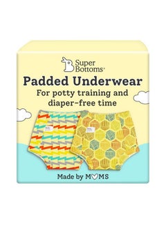 Superbottoms superbottoms Padded Underwear for Growing Babies/Toddlers | with 3 Layers of Cotton Padding & Super DryFeel Layer| Pull-Up for Potty Training (Bum Twister- Hexy flexy, Size: 1, Pack of 2)  - Image 1