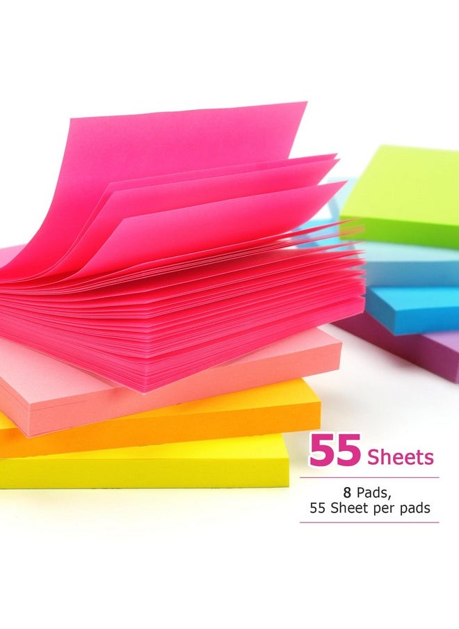 Early Buy Sticky Notes 8 Bright Color 8 Pads Selfstick Notes 3 In X 3 In 60 Sheets/Pad  - Image 4