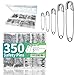 OIAOIW 350 Pack Safety Pins for Clothes 5 Assorted Sizes of Strong Heavy Duty Safety Pin Bulk for Clothing - Image 2