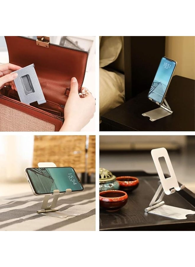 Generic Silver All-Metal Universal Folding Tablet & Phone Holder – Aluminum Desk Stand for Tablets, Smartphones & Switch  - Image 2