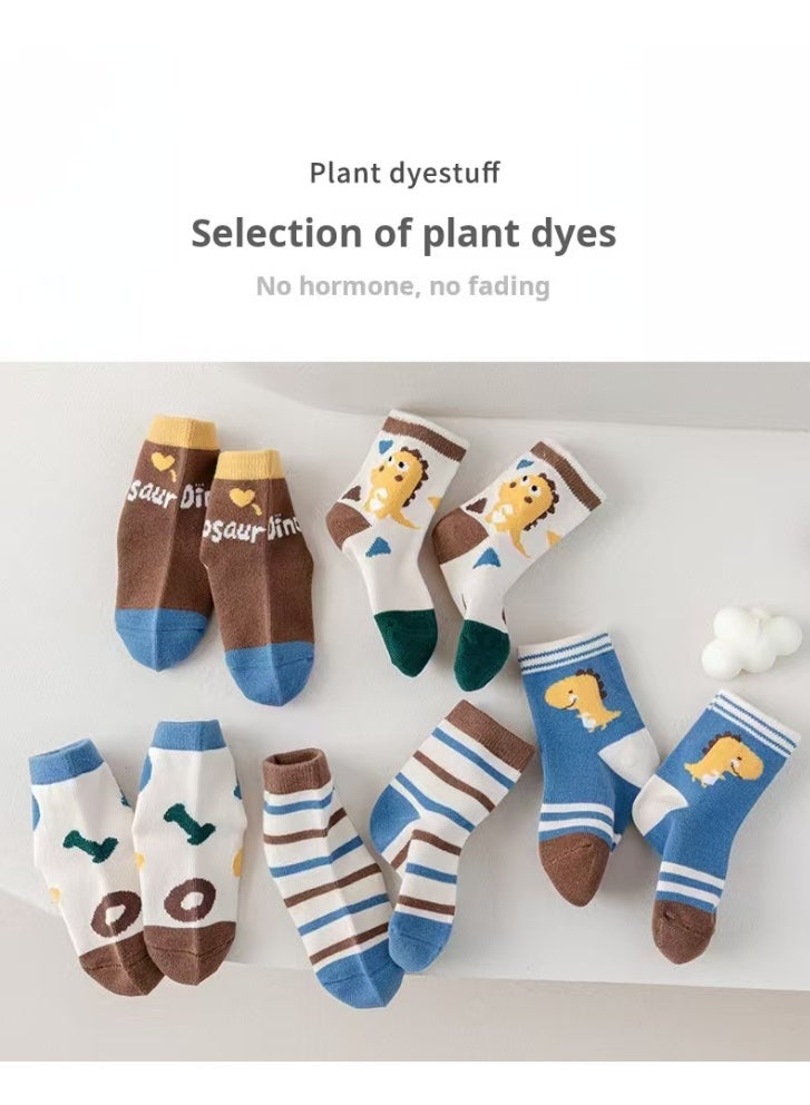 5 Pairs Breathable Socks Soft Cotton Socks for Children Novelty Cute Cartoon Cotton Sock for Boys 4-5 Years Old  Size M  14-17Cm - Image 5