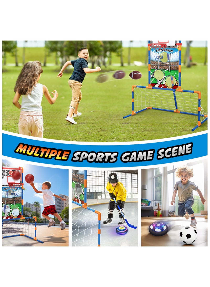XiuWoo 5 in 1 Hover Hockey Soccer Gifts for Boys Sports Basketball Rugby Hockey Toys for 4 5 6 7 8 Years Old Boys - Image 4