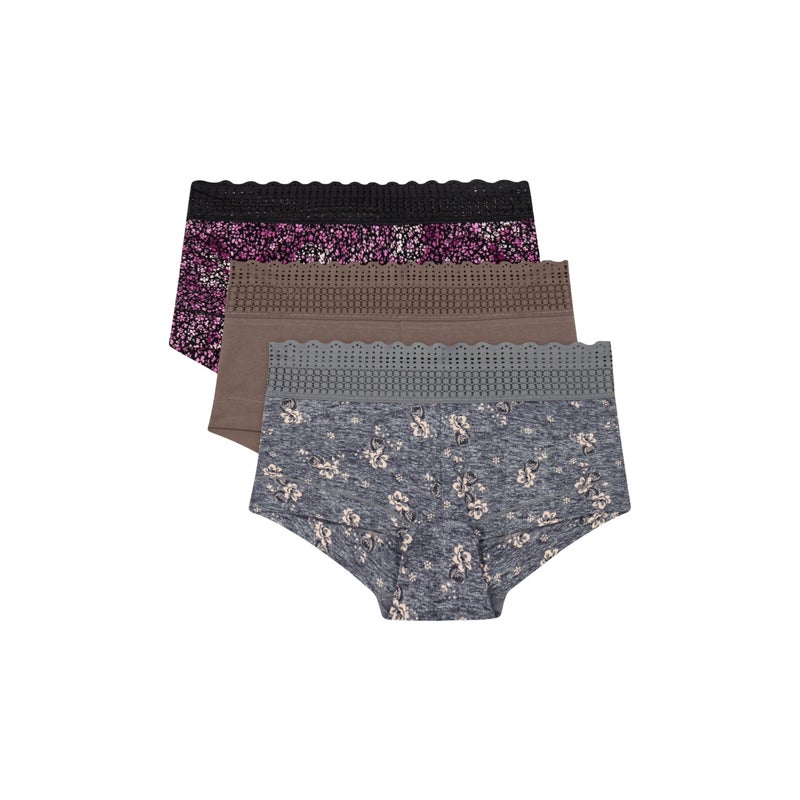 Maidenform Women's Underwear Boy Shorts Pack, 3-Pack, Stretch Cotton Underwear Women Pack, Comfy Boy short Panties for Women - Image 1