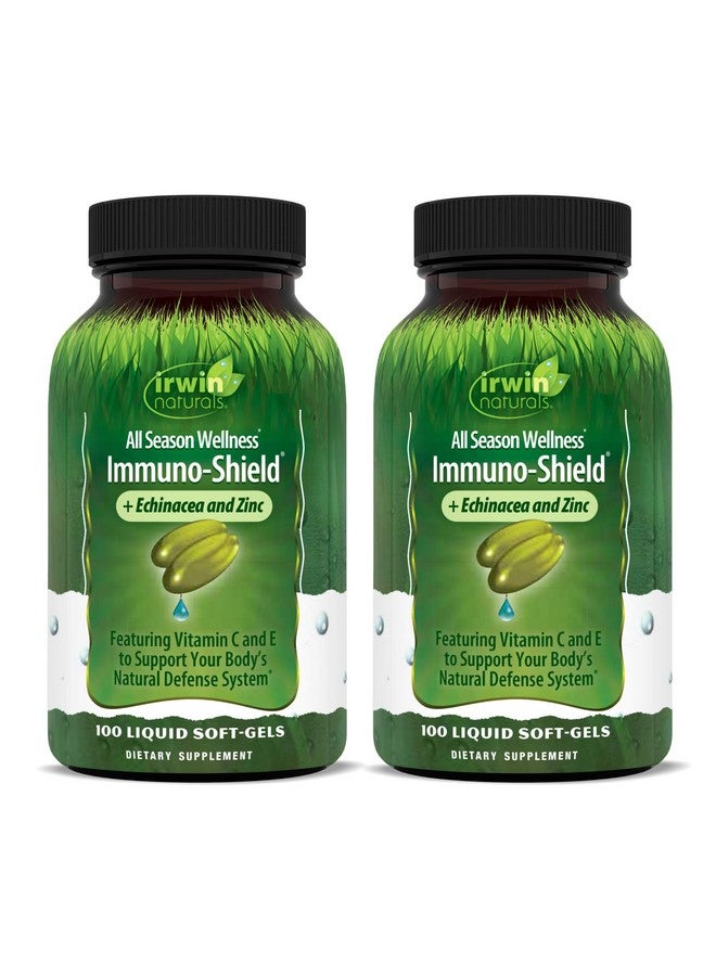 Irwin Naturals Immuno-Shield - 100 Liquid Softgels, Pack of 2 - All Season Wellness for Body's Natural Defense System - 32 Total Servings - Image 1
