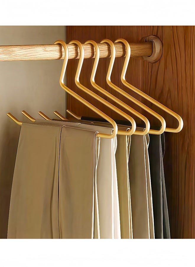 Peachjoy 10-Piece Premium Matte Gold Aluminum Pants Hanger, 13.7” Extra Smooth and Durable Metal Shirt Dress Hanger, Aluminum Alloy Hanger, Clothing Support, Clothing Hang - Image 1