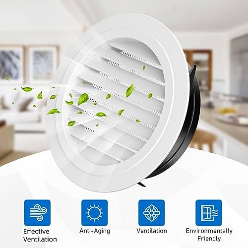 Hon&Guan 8'' Soffit Exhaust Vent, 8 Inch Round Wall Vent Cover for Bathroom Office Home (ø200mm) - Image 4